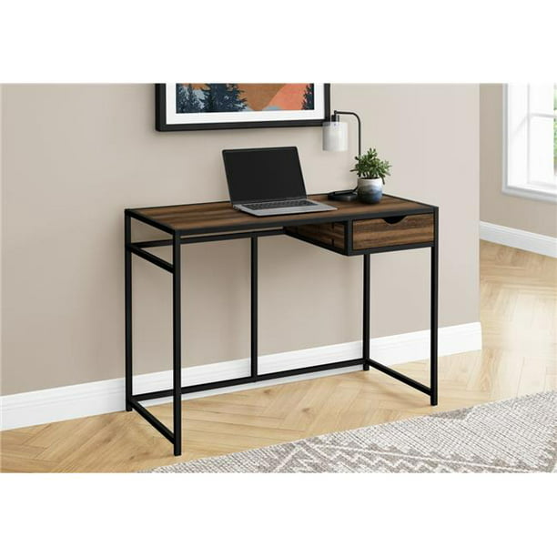 Monarch Specialties Laptop Table/Writing Metal Frame-1 Storage Drawer-Small Home Office Computer Desk 42 L Grey 